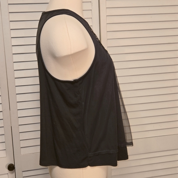 Hollister Sleeveless "Sheer Shelled" Beaded & Jeweled Swing Top - Picture 7 of 16